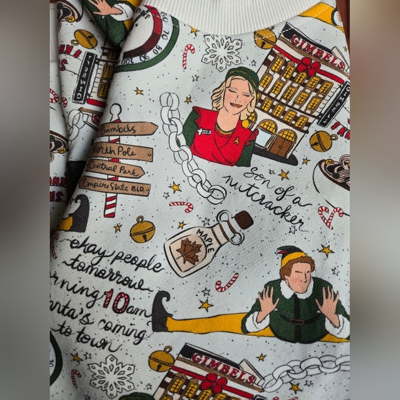 NWOT Elisabeth + Faith Elf Clausometer Christmas Crew Neck Womens Sweatshirt - Picture 1 of 5